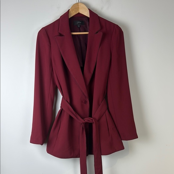 J.Crew Burgundy Crepe Wrap Blazer Size Small - Picture 2 of 8